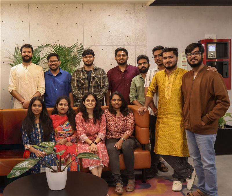 Synapx India team gathering in traditional dress