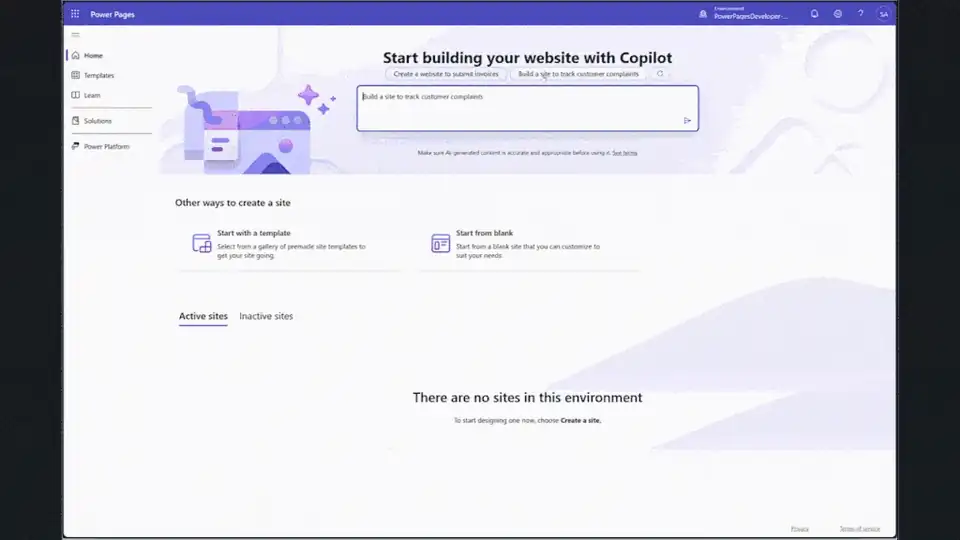 Copilot in Power Pages