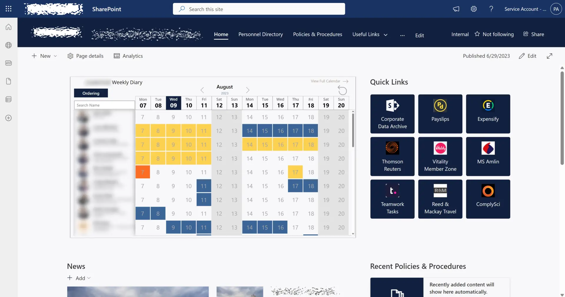LCP: SharePoint Intranet Site