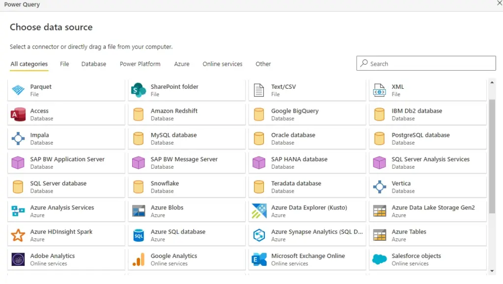 Data connectivity of Power BI in power query